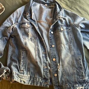 Women’s M Distressed Jean Jacket